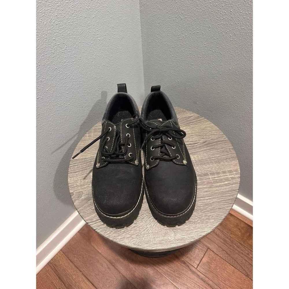 Skechers Parties Mate Oxford Shoes Womens Size 11 Black Lace Up Chunky Y2K